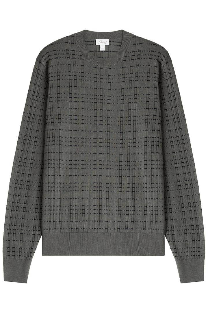 Brioni Brioni Wool-silk-cashmere Patterned Pullover