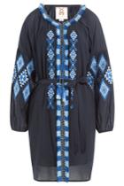 Figue Figue Tula Embroidered Cotton Blend Tunic - Blue