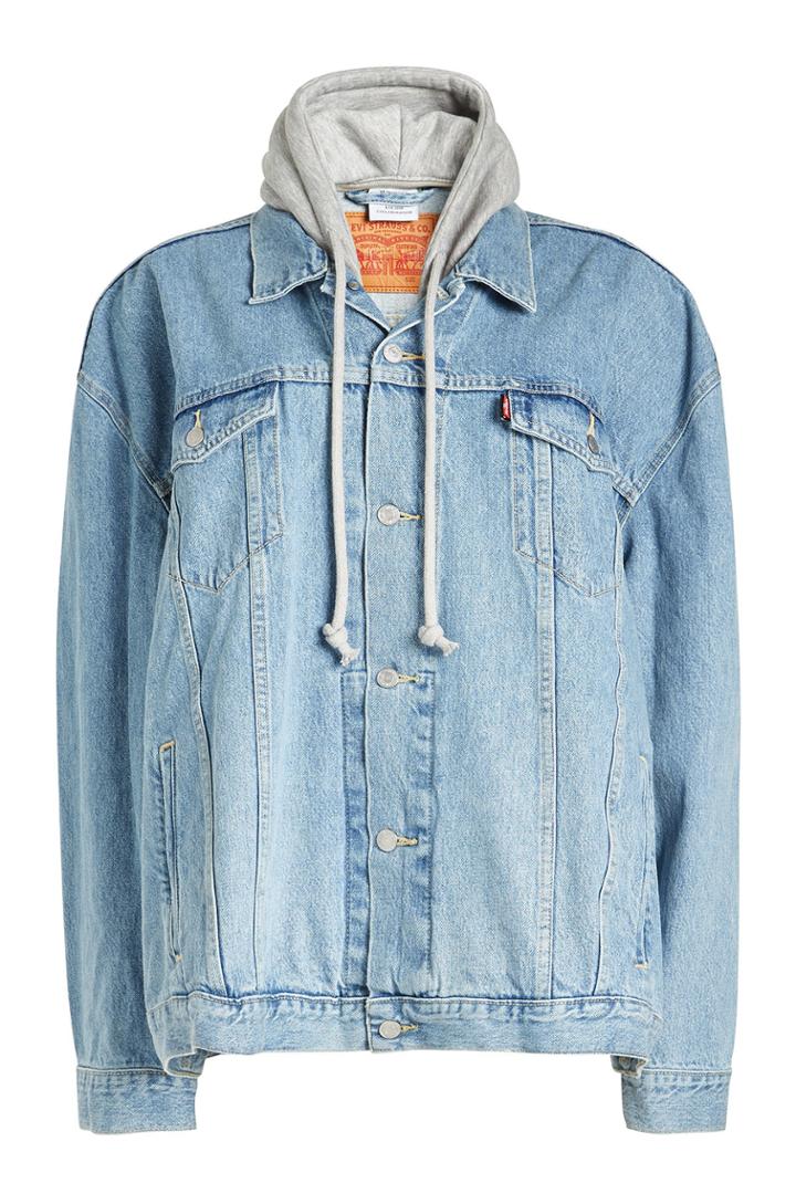 Vetements Vetements Oversized Denim Jacket With Jersey Hood