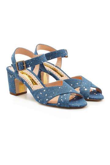 Rupert Sanderson Rupert Sanderson Sateen Denim Sandals