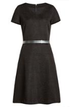 Hugo Hugo Textured Dress With Leather Belt - Black