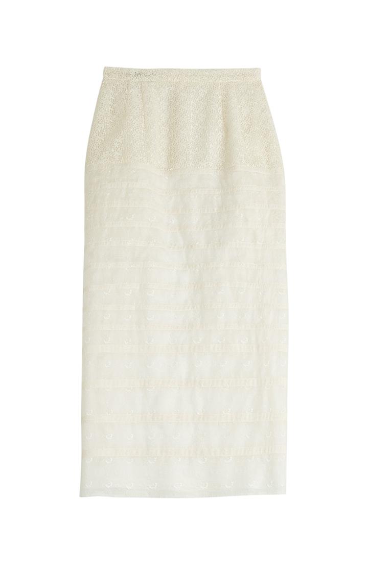 Rochas Broderie Anglaise Midi Skirt