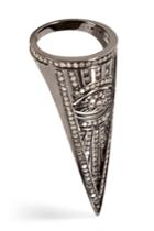 Lynn Ban Lynn Ban Black Rhodium Silver Eye Ring With Diamonds