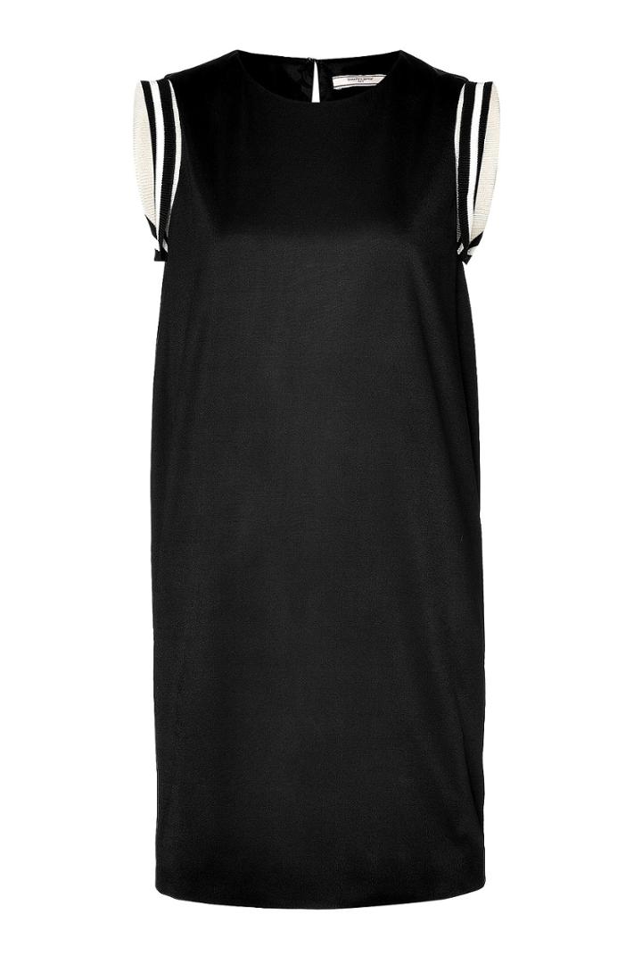 Bouchra Jarrar Bouchra Jarrar Jersey Shift Dress With Striped Shoulders - Black