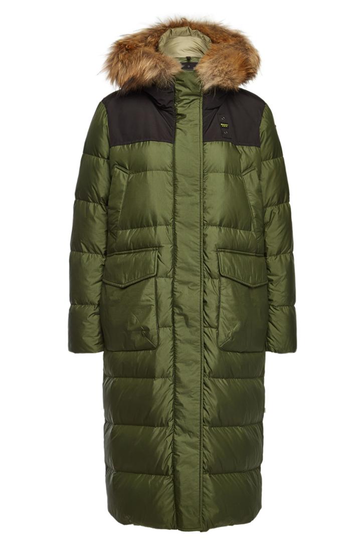 Blauer Blauer Impermeable Quilted Down Coat With Fur-trimmed Hood