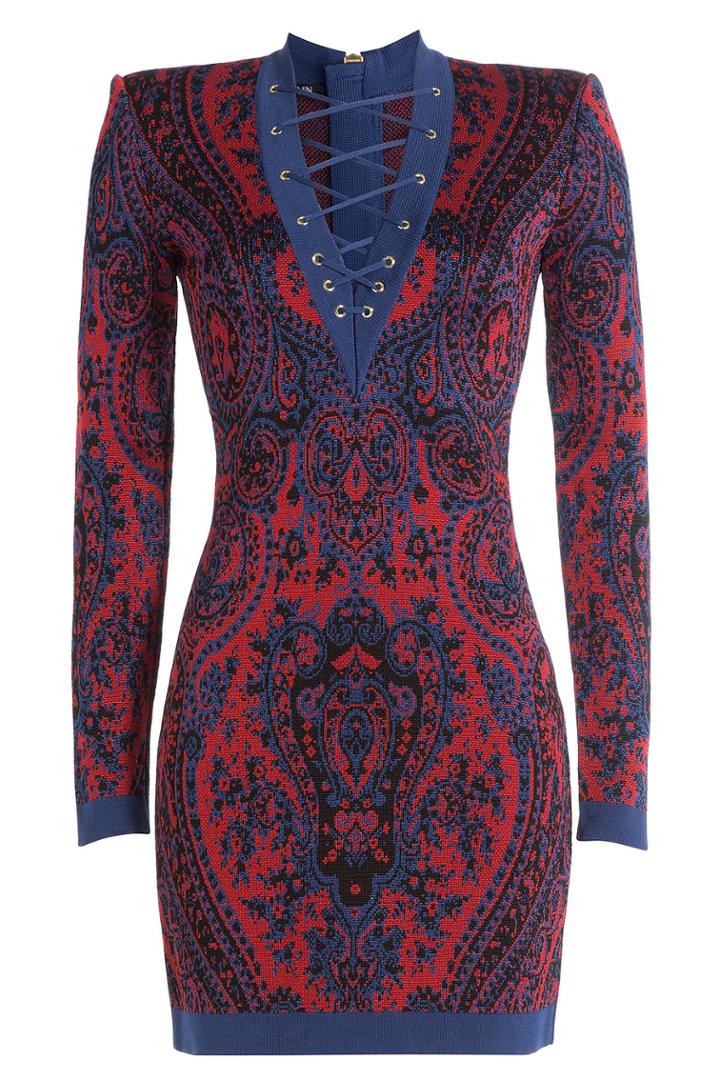 Balmain Balmain Mini Dress With Lace-up Front