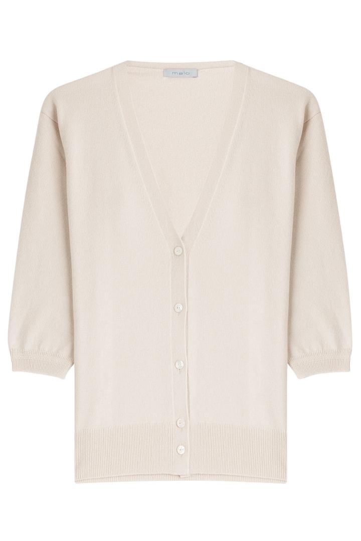 Malo Malo Cashmere Cropped Sleeve Cardigan