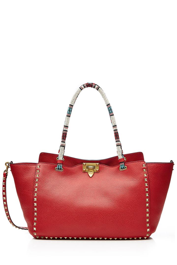 Valentino Valentino Rockstud Tote - Red