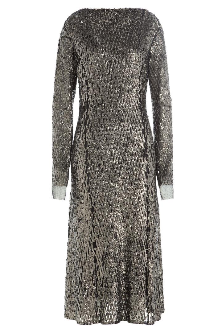 Nina Ricci Nina Ricci Embellished Silk Dress - Black