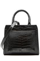 Victoria Beckham Victoria Beckham Snake-embossed Patent Leather Shoulder Bag - Black