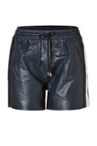 Jonathan Simkhai Jonathan Simkhai Leather Side Stripe Shorts In Navy