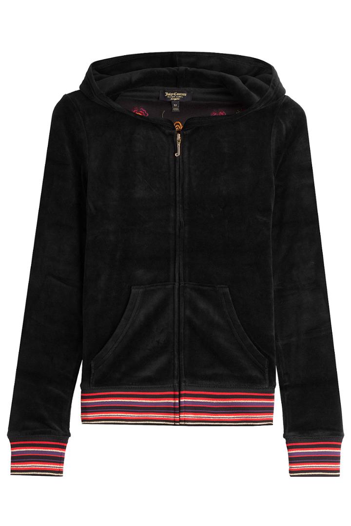 Juicy Couture Juicy Couture Embroidered Velour Hoodie - Black