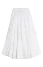 Alberta Ferretti Embroidered Cotton Maxi Skirt