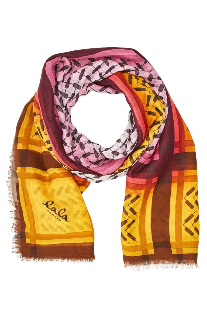 Lala Berlin Lala Berlin Cube Kaia Light Printed Cotton Scarf