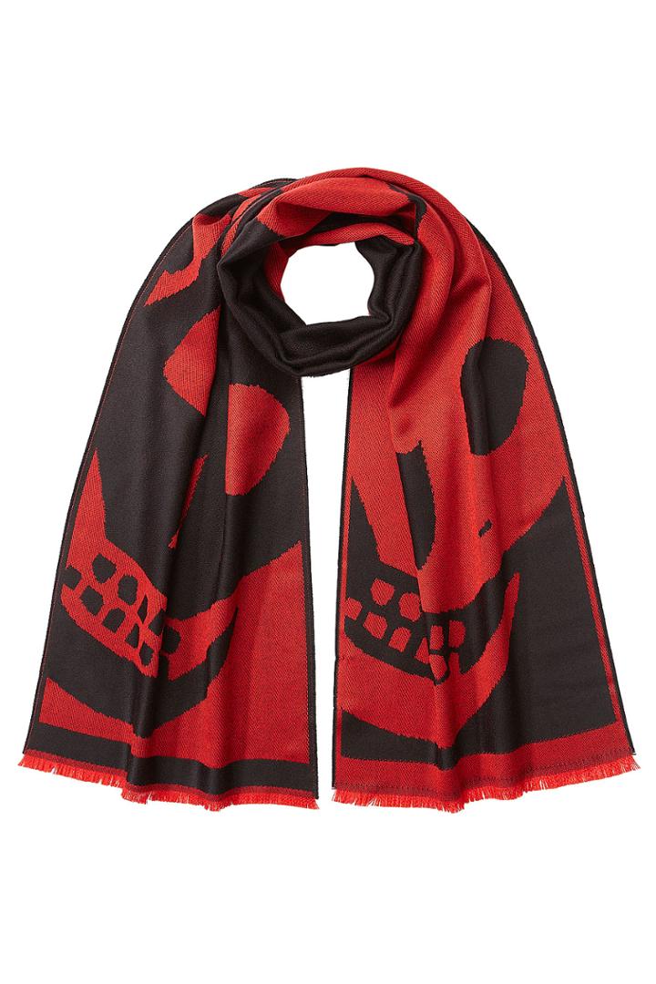 Alexander Mcqueen Alexander Mcqueen Printed Wool Scarf - Multicolor