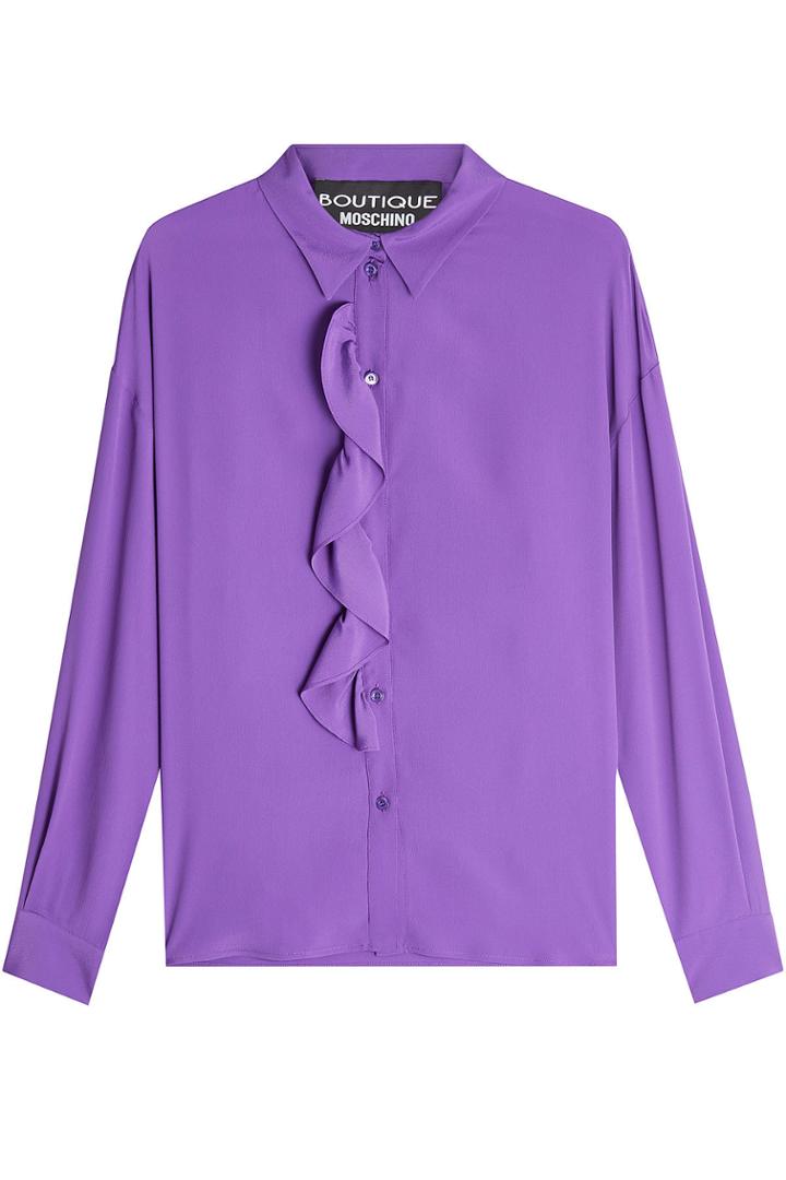 Boutique Moschino Boutique Moschino Flutter Trim Blouse With Silk