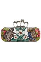 Alexander Mcqueen Alexander Mcqueen Embroidered And Embellished Knuckle Box Clutch With Leather