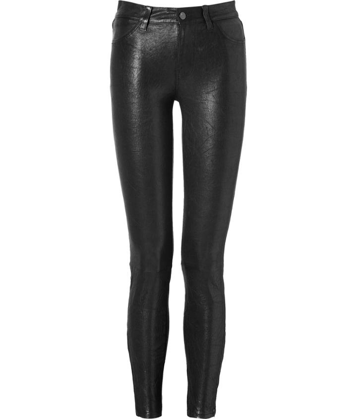 J Brand Jeans Leather Skinny Pants In Black