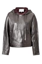 3.1 Phillip Lim 3.1 Phillip Lim Metallic Leather Hoodie - Silver
