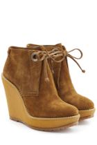 Burberry Shoes & Accessories Burberry Shoes & Accessories Suede Ankle Boot Wedges - Brown
