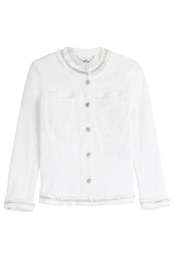 Seven For All Mankind Seven For All Mankind Embellished Jean Jacket - White