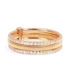 Ileana Makri 18kt Pink Gold Triple Bond Band With White Diamonds