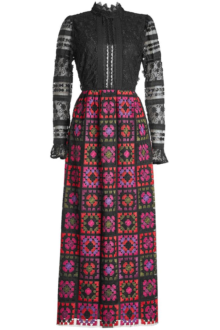 Anna Sui Anna Sui Embroidered Dress With Lace And Crochet