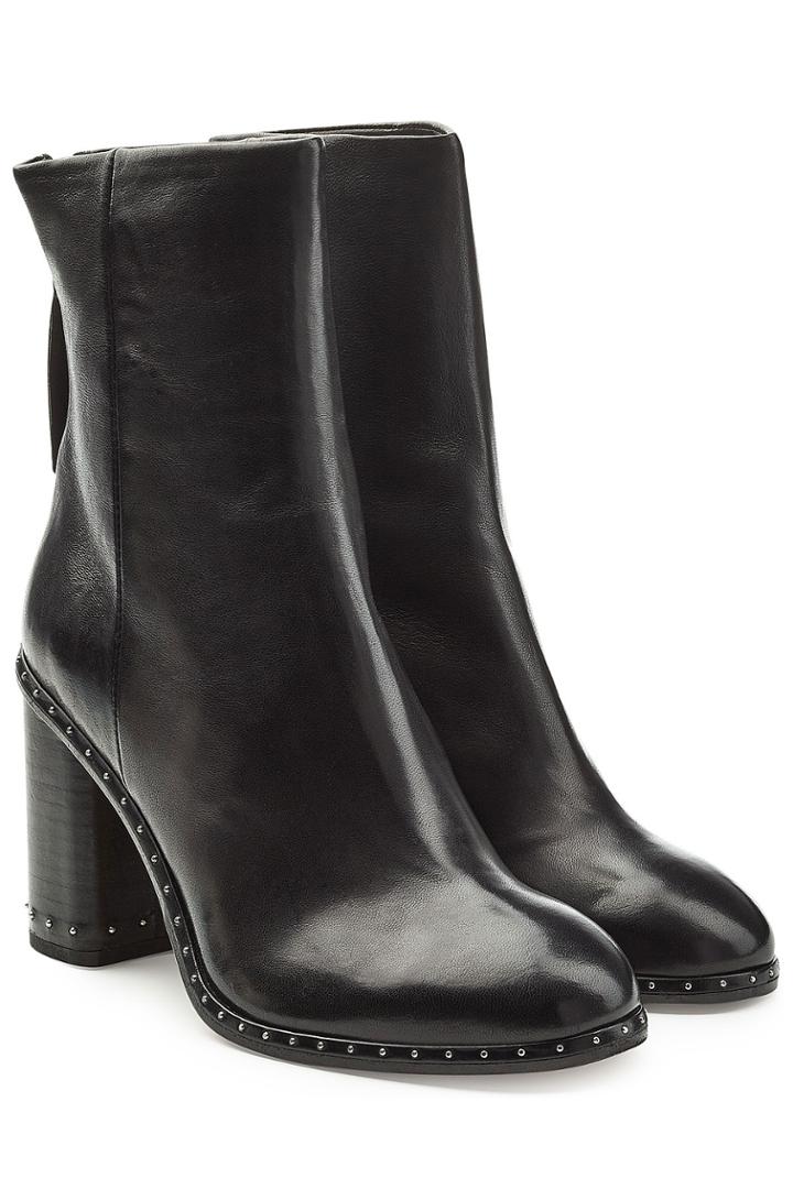 Rag & Bone Rag & Bone Leather Ankle Boots With Studded Trim - Black