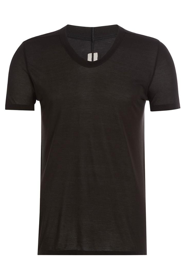 Rick Owens Men Rick Owens Men Jersey T-shirt With Silk - Black