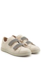 Brunello Cucinelli Brunello Cucinelli Leather Sneakers With Embellished Straps - Beige