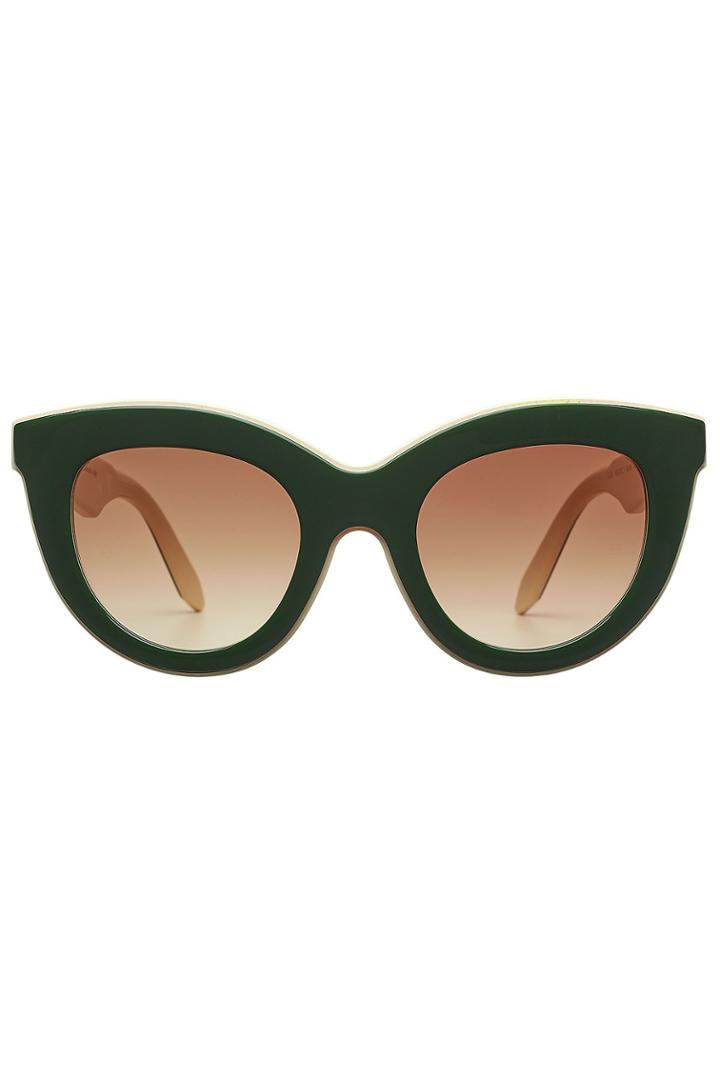 Victoria Beckham Victoria Beckham Layered Cat-eye Sunglasses - Green