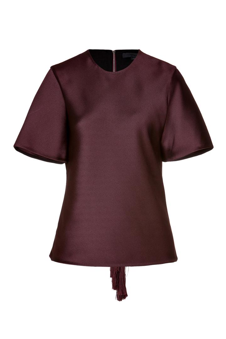 Alexander Wang Alexander Wang Oxblood Bias Cut Top With Back Fringe - Red