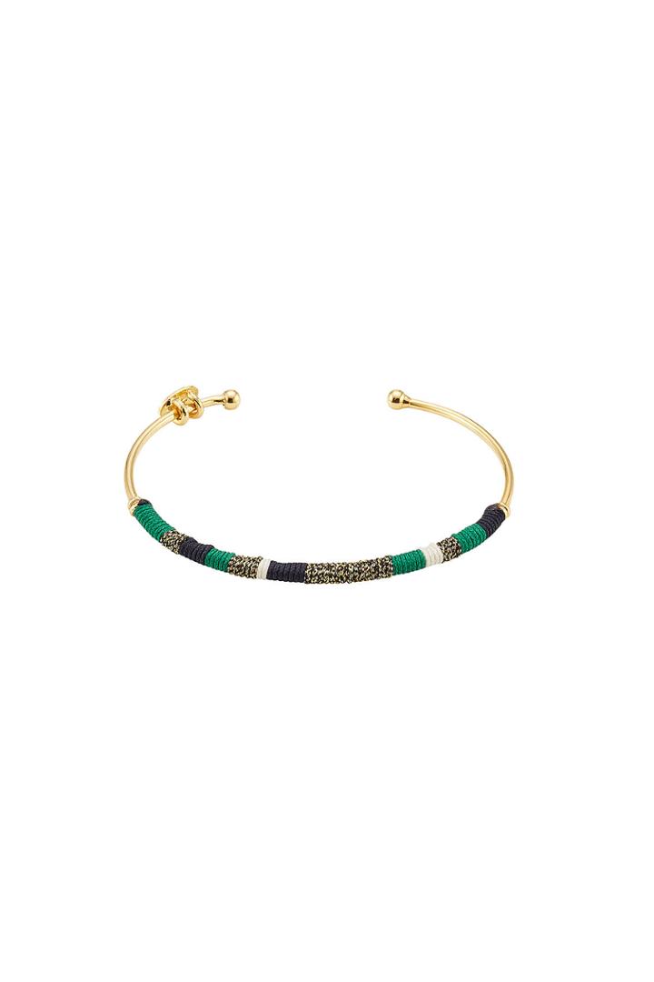 Gas Bijoux Gas Bijoux 24kt Gold Plated Zanzibar Bangle - Green