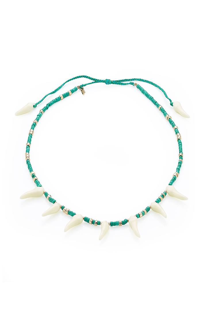 Aurélie Bidermann Aurélie Bidermann Squaw Necklace With Gold-plated Stones And Turquoise