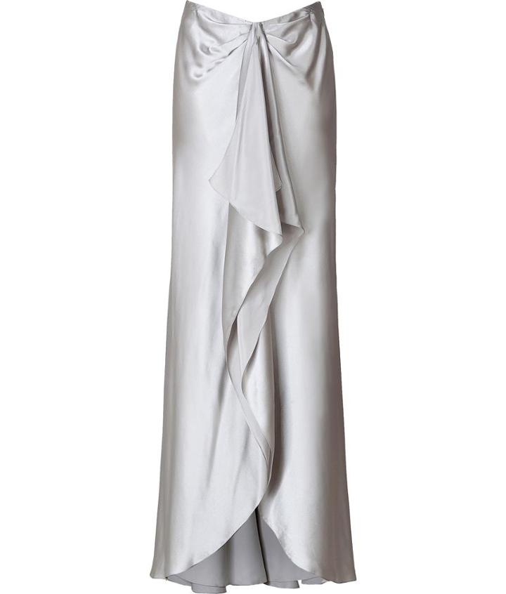 Ralph Lauren Collection Silk Satin Ruffled Skirt