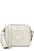 Anya Hindmarch Anya Hindmarch Smiley Cross Body Leather Shoulder Bag - Beige