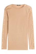 Balmain Balmain Wool Pullover With Embossed Buttons - Beige