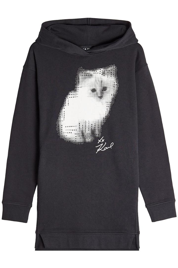 Karl Lagerfeld Karl Lagerfeld Printed Cotton Sweatshirt With Embellishment