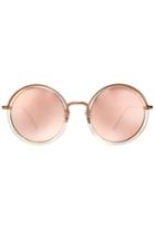 Linda Farrow Linda Farrow Round Sunglasses - Gold