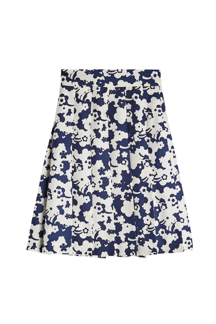 Marc Jacobs Marc Jacobs Pleated Print Silk Skirt