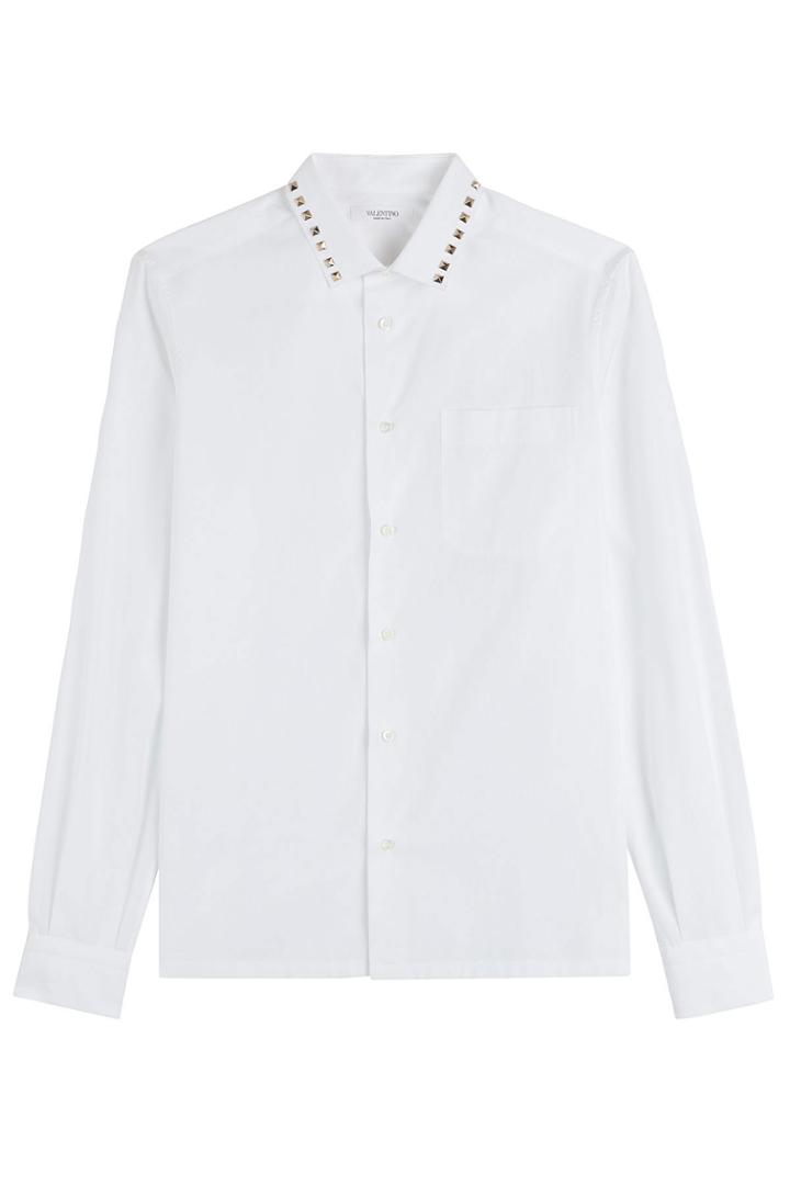 Valentino Valentino Cotton Shirt With Rockstuds