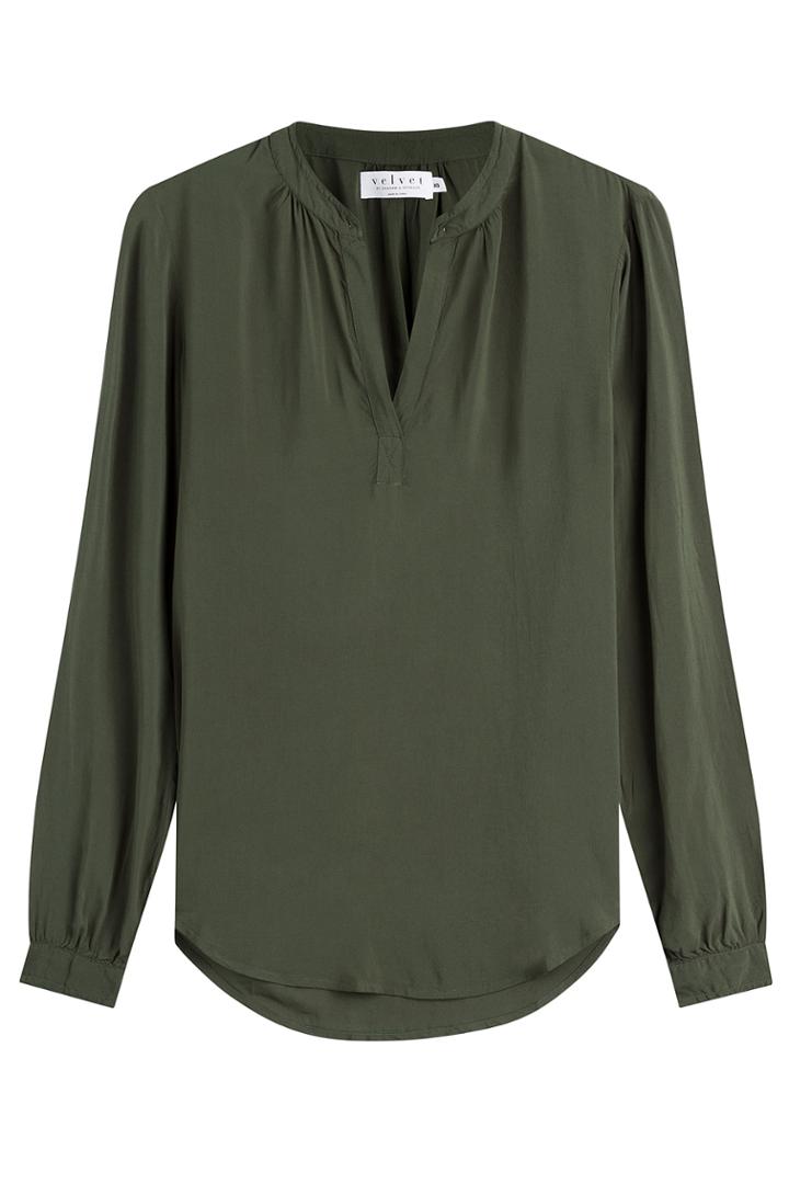 Velvet Velvet V-neck Blouse - Green