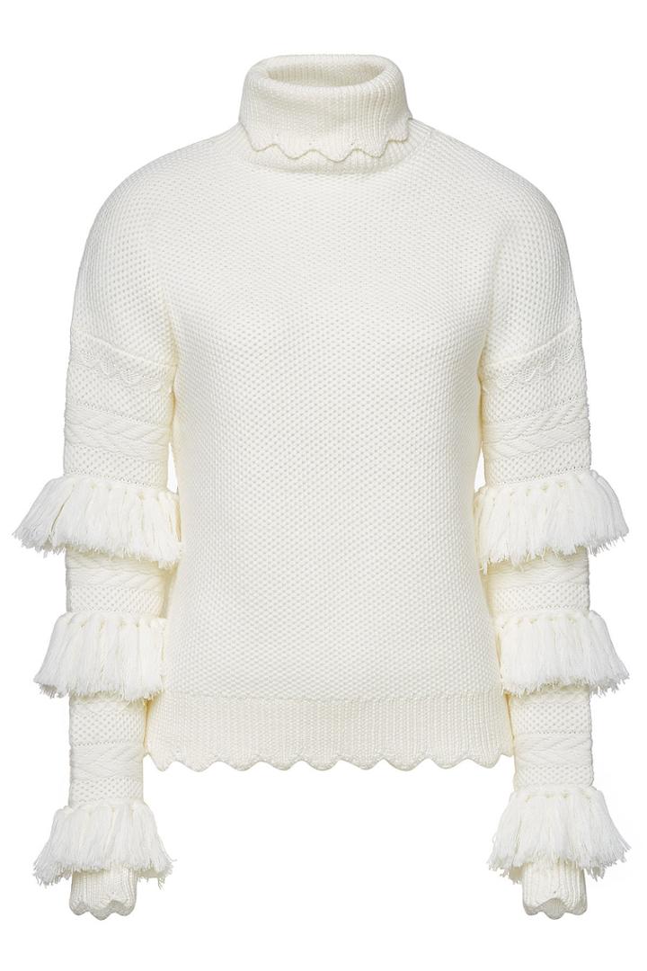 Jonathan Simkhai Jonathan Simkhai Wool Tassel Knit Turtleneck Sweater