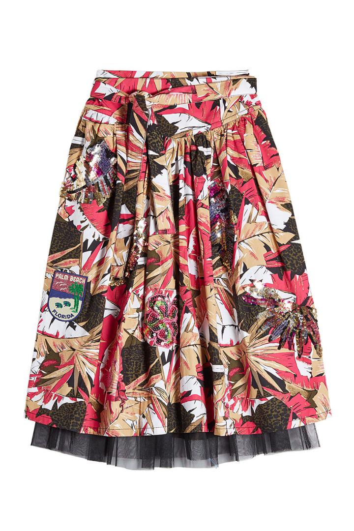 Marc Jacobs Marc Jacobs Belted Tropical Print Skirt