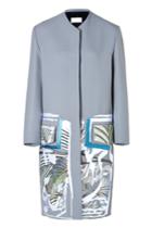 Peter Pilotto Peter Pilotto Embroidered Coat In Stone - Grey