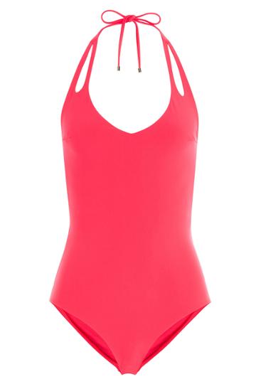 Heidi Klum Heidi Klum Halter Neck One Piece Swimsuit - Red