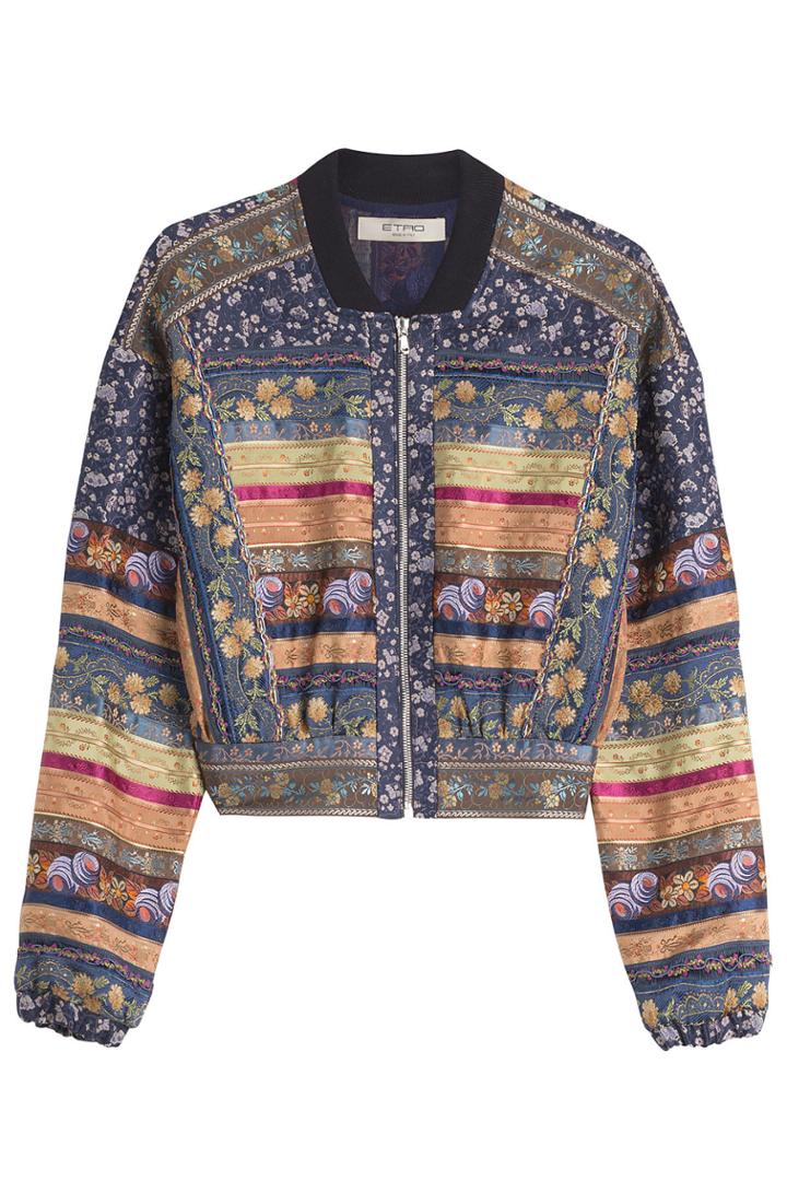 Etro Etro Embroidered Cotton Blend Jacket - Multicolor