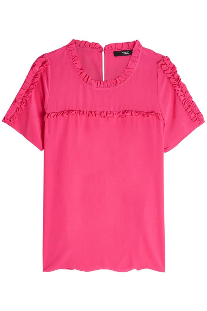 Steffen Schraut Steffen Schraut Ruffle Trim Silk Top