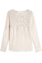 See By Chloé See By Chloé Lace Appliqué Cotton Top