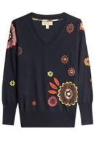 Burberry London Burberry London Embroidered And Embellished Wool Pullover - Blue